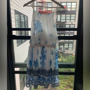 White mini floral dress